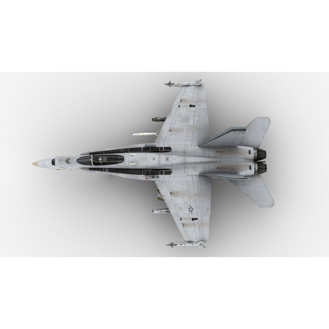 FA-18C Super Hornet 3D Model – High Poly Game-Ready Aircraft, FBX e3d - View 7