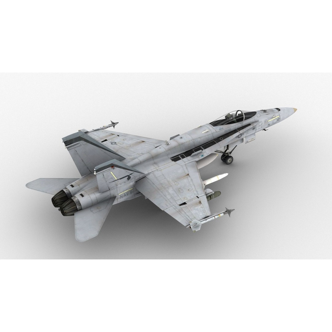 FA-18C Super Hornet 3D Model – High Poly Game-Ready Aircraft, FBX e3d - View 8