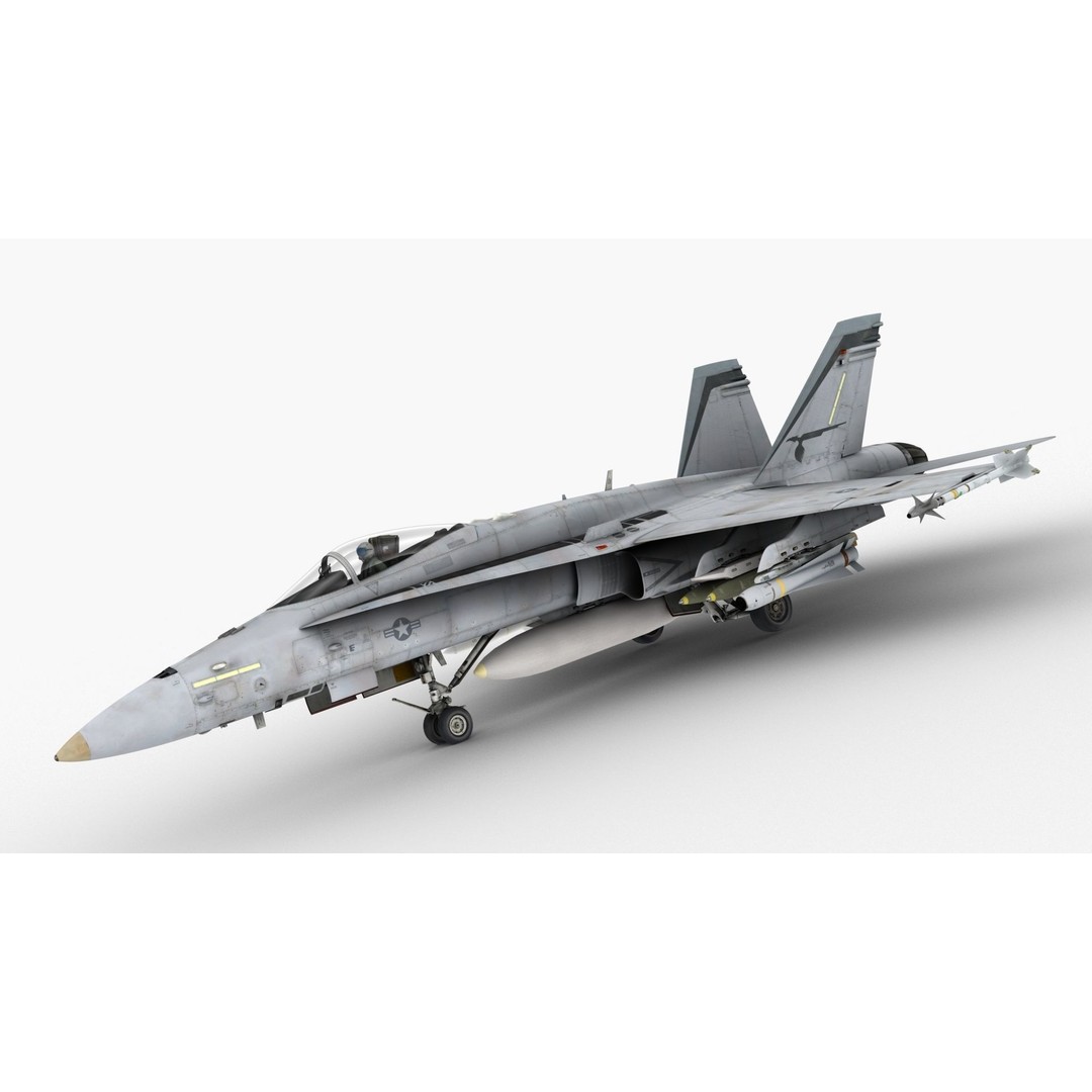 FA-18C Super Hornet 3D Model – High Poly Game-Ready Aircraft, FBX e3d - View 9