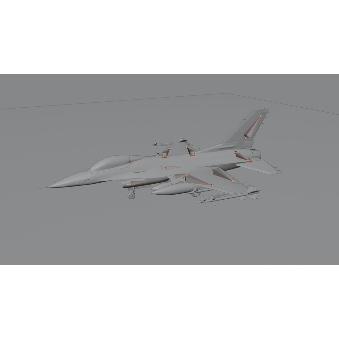 F-16 Fighter 3D Model – High Poly Rigged Aircraft with Aim-9M Sidewinder