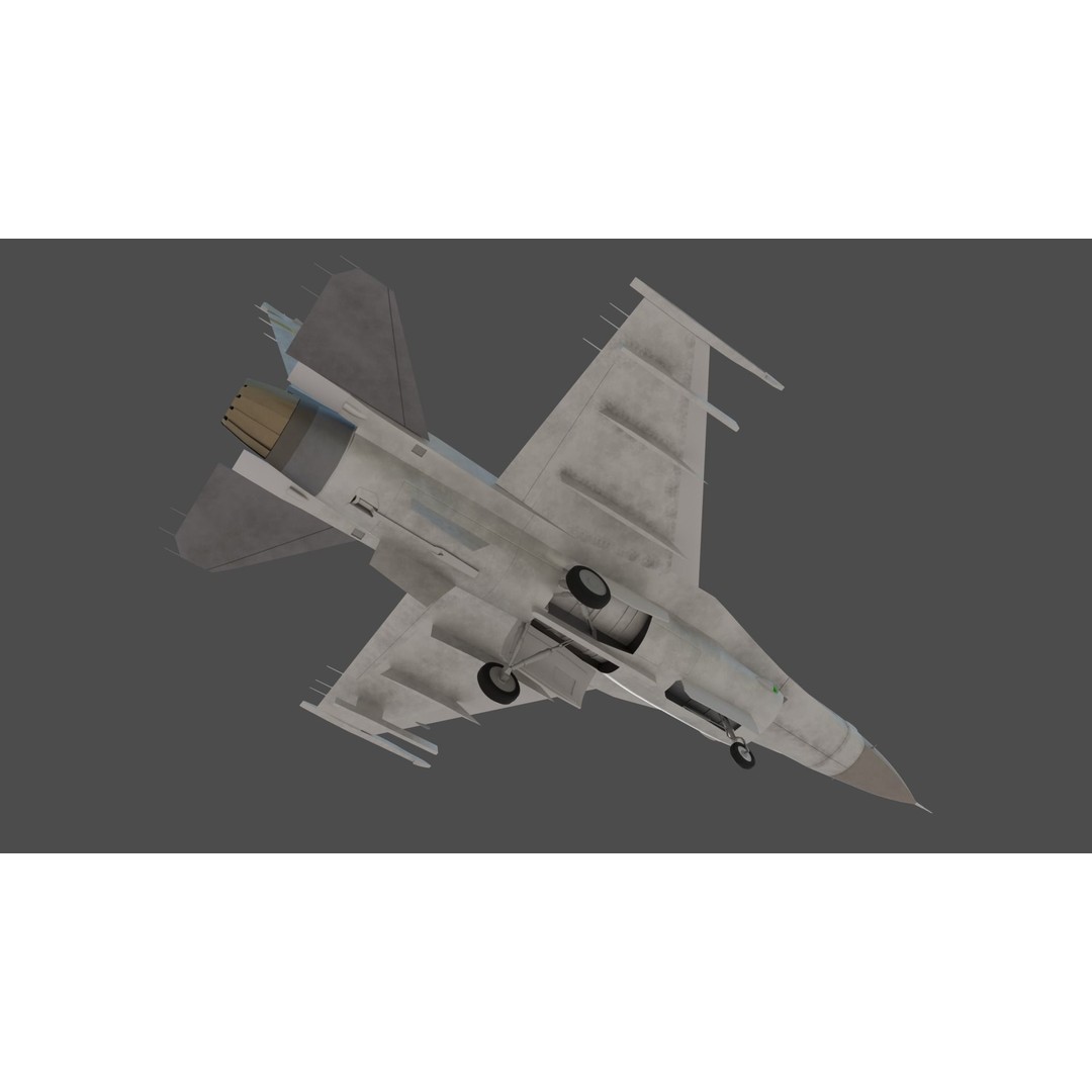 F-16 Fighter 3D Model – High Poly Rigged Aircraft with Aim-9M Sidewinder - View 14