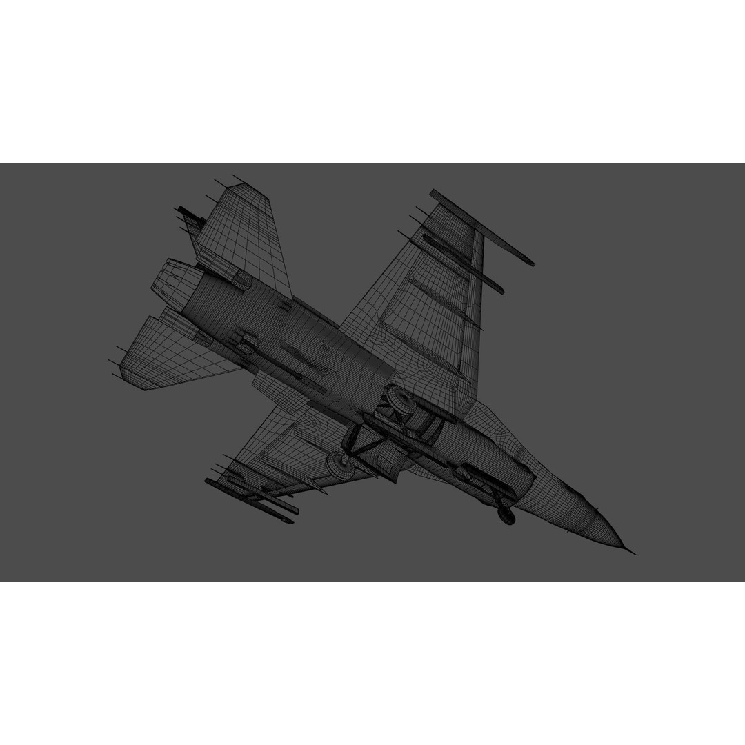 F-16 Fighter 3D Model – High Poly Rigged Aircraft with Aim-9M Sidewinder - View 15