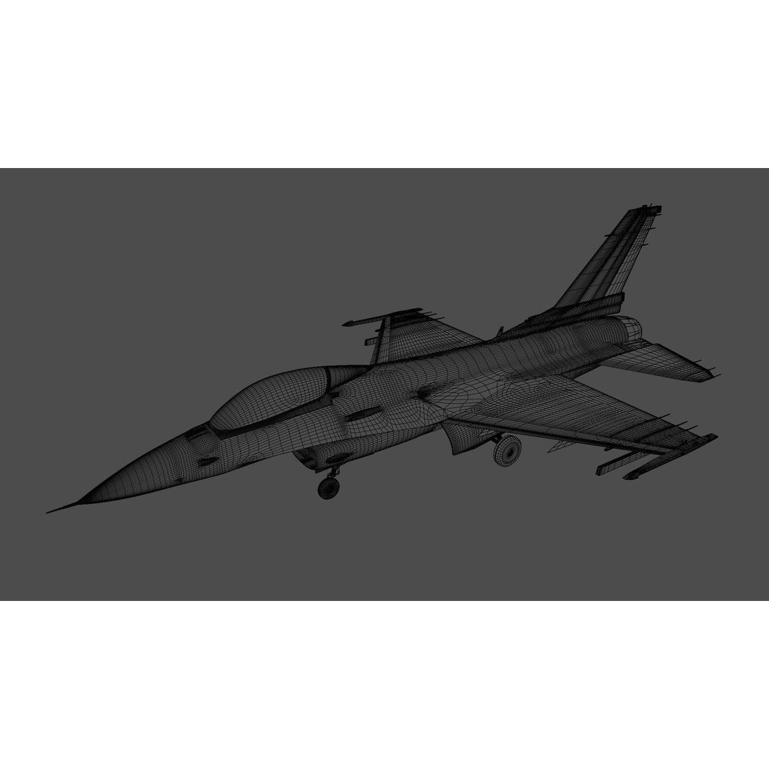 F-16 Fighter 3D Model – High Poly Rigged Aircraft with Aim-9M Sidewinder - View 16