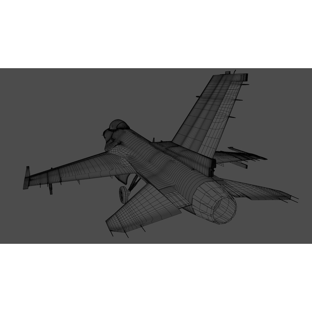 F-16 Fighter 3D Model – High Poly Rigged Aircraft with Aim-9M Sidewinder - View 17