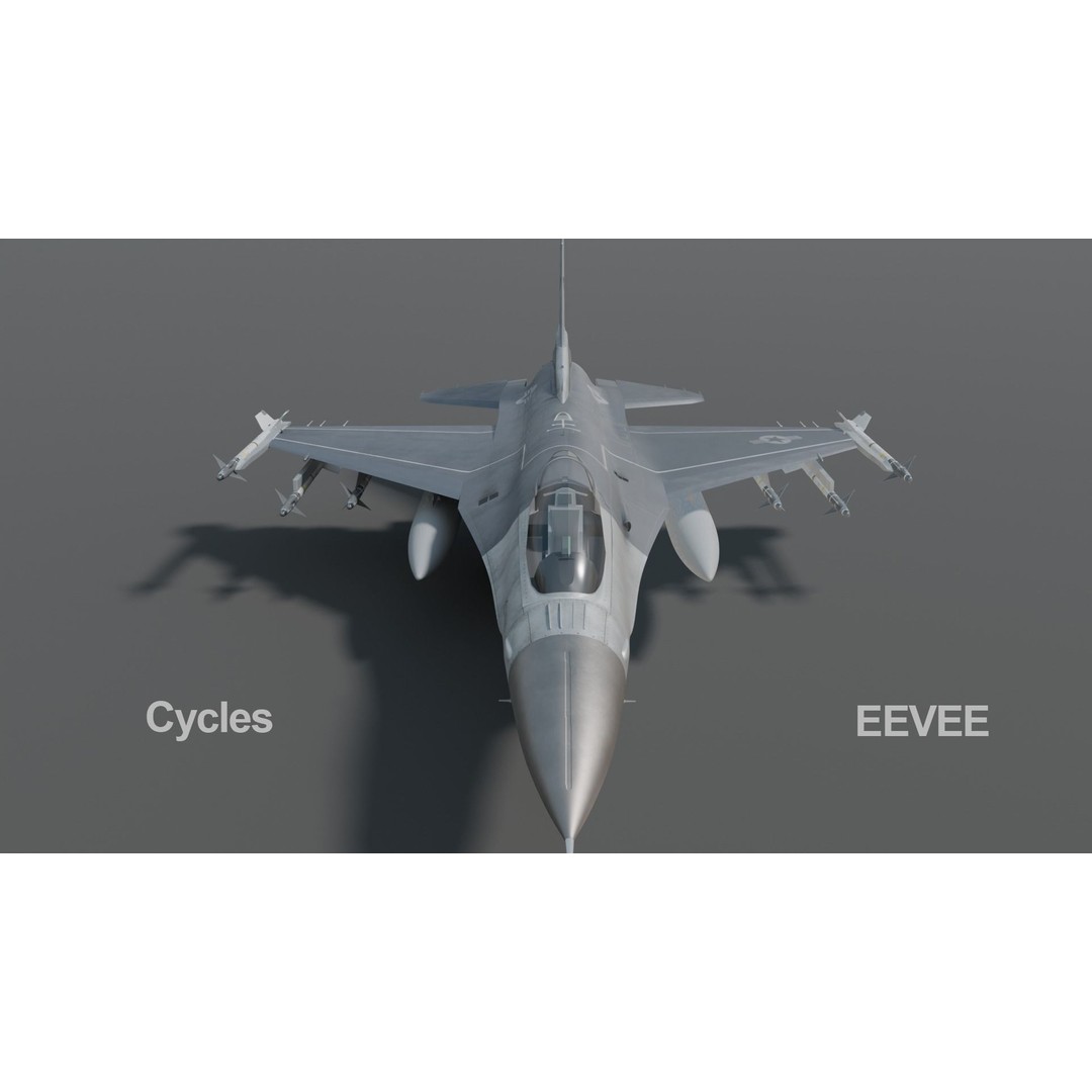F-16 Fighter 3D Model – High Poly Rigged Aircraft with Aim-9M Sidewinder - View 19