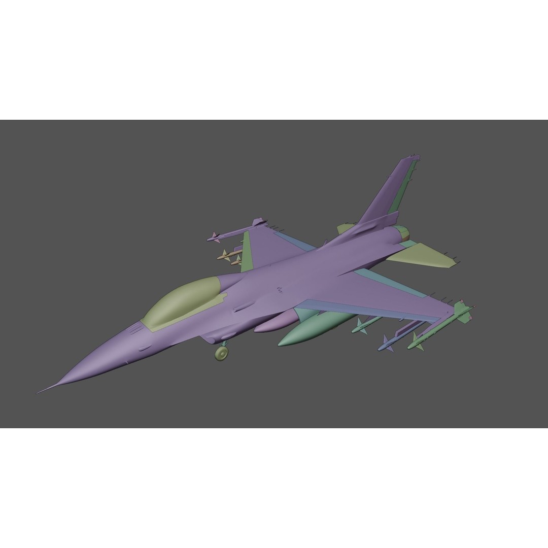 F-16 Fighter 3D Model – High Poly Rigged Aircraft with Aim-9M Sidewinder - View 21