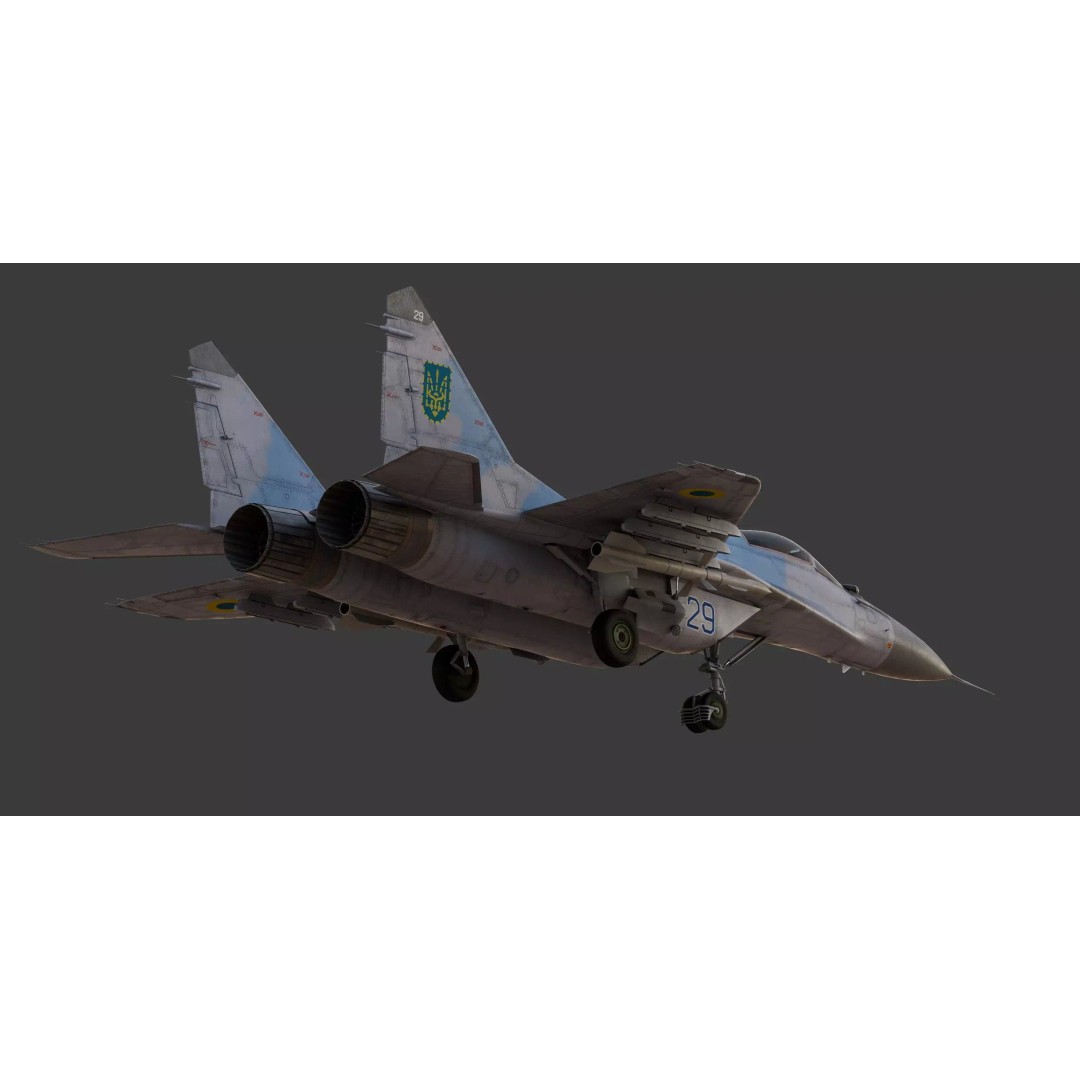 Mikoyan MiG-29 Fulcrum 3D Model – Realistic Fighter Jet, Game Ready, FBX