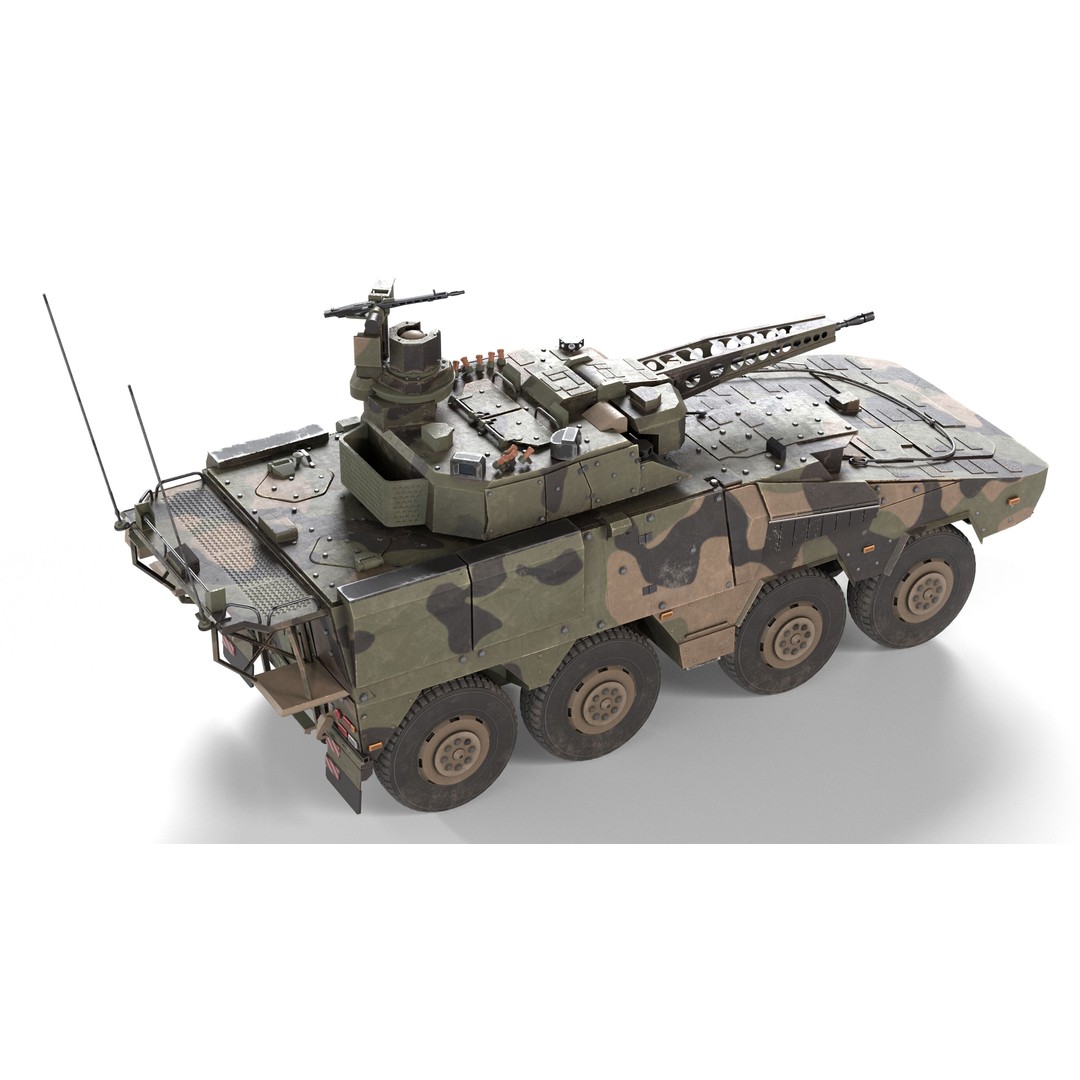 Boxer CRV Armoured Fighting Vehicle 3D Model – Low Poly Game Asset, FBX - View 3