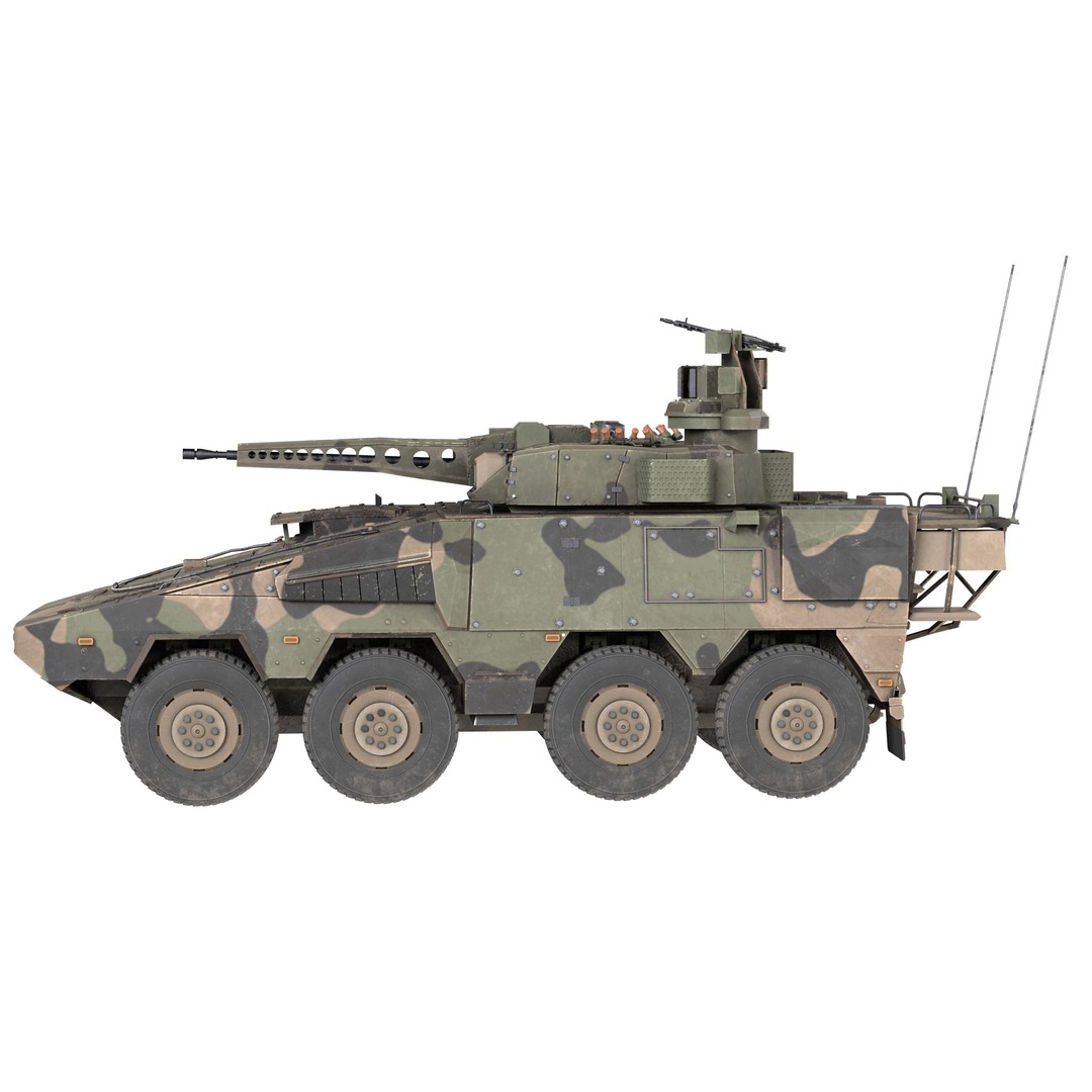 Boxer CRV Armoured Fighting Vehicle 3D Model – Low Poly Game Asset, FBX - View 7
