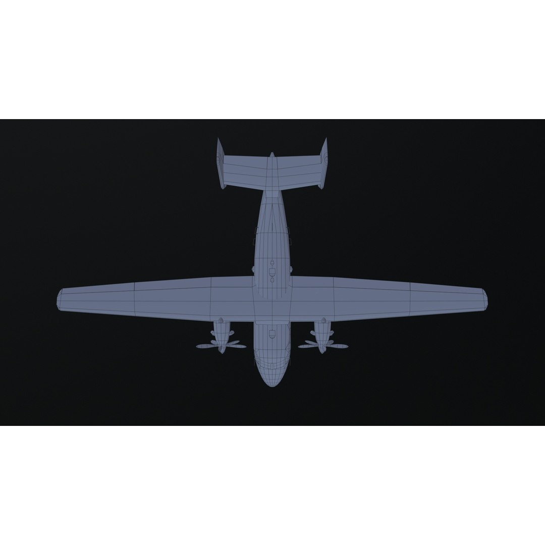 PZL M28 3D Model – Low Poly Aircraft Game Asset, FBX, OBJ - View 12