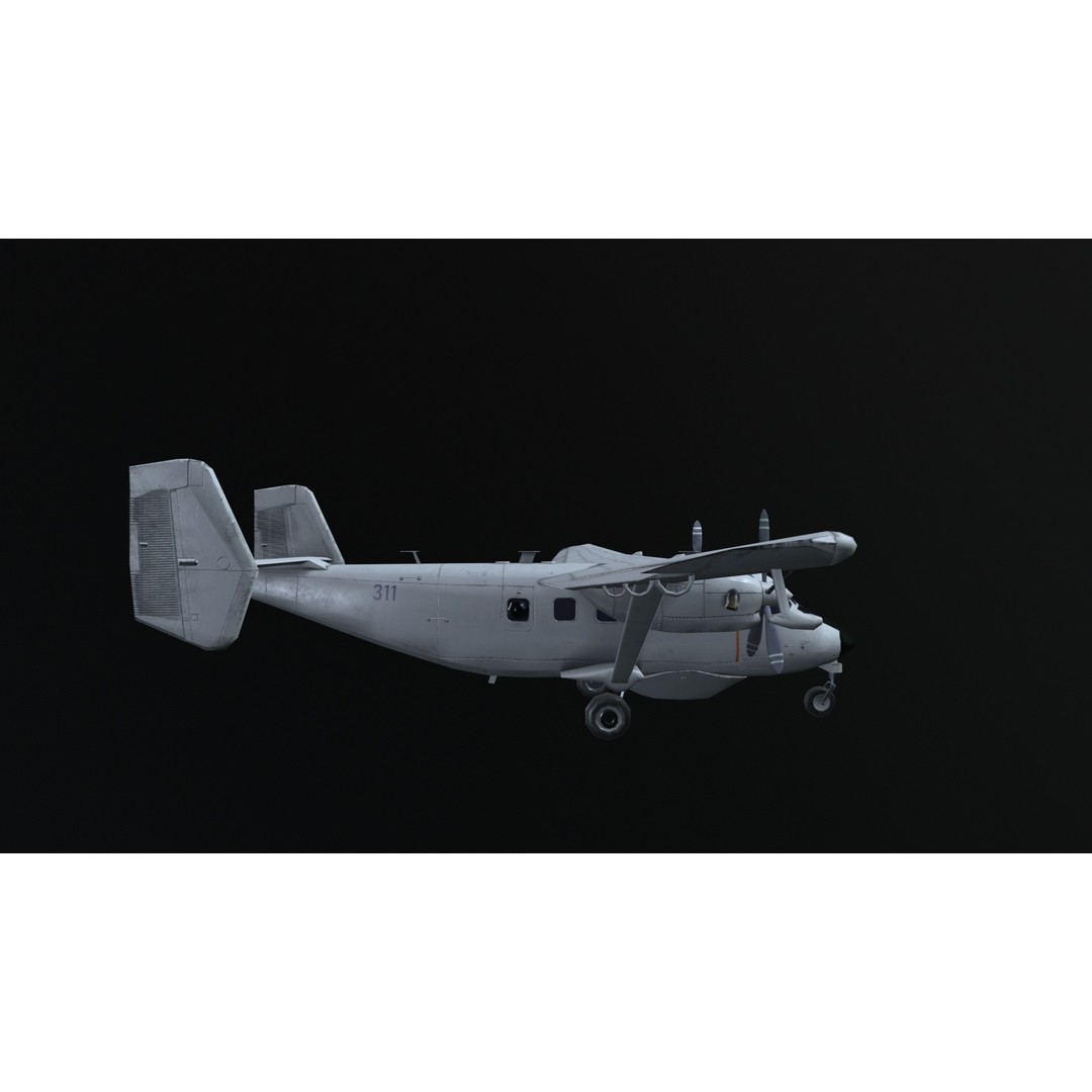 PZL M28 3D Model – Low Poly Aircraft Game Asset, FBX, OBJ - View 15