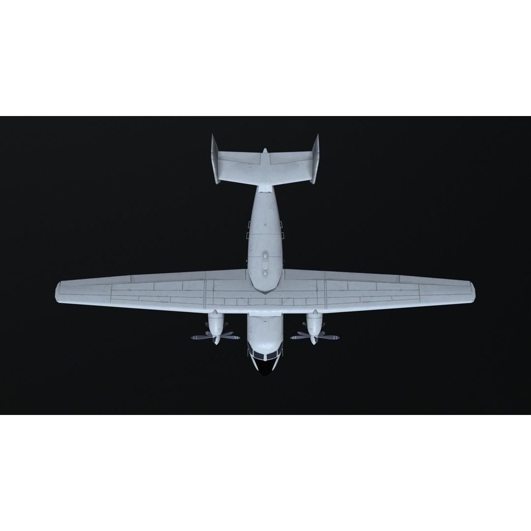 PZL M28 3D Model – Low Poly Aircraft Game Asset, FBX, OBJ - View 17