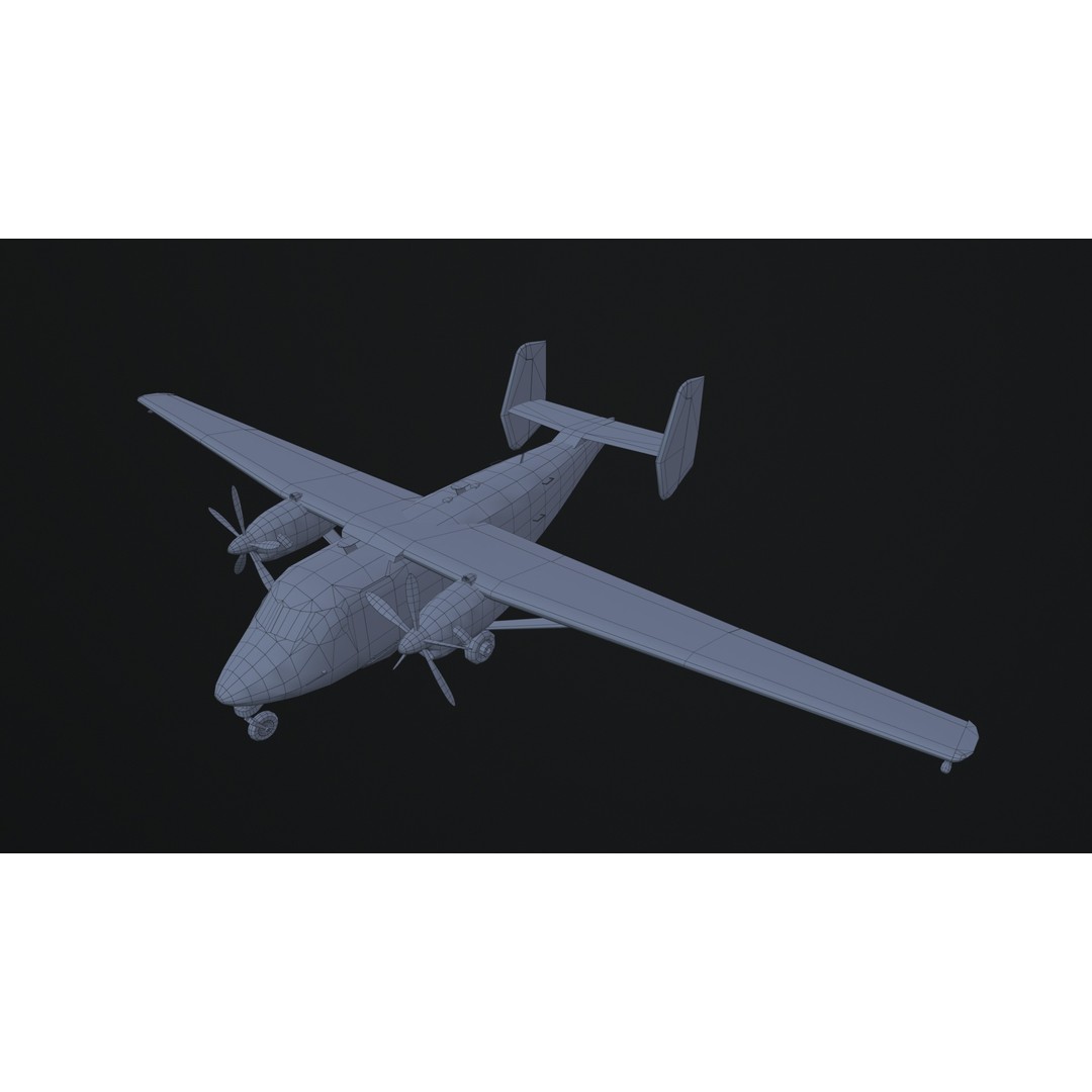 PZL M28 3D Model – Low Poly Aircraft Game Asset, FBX, OBJ - View 18