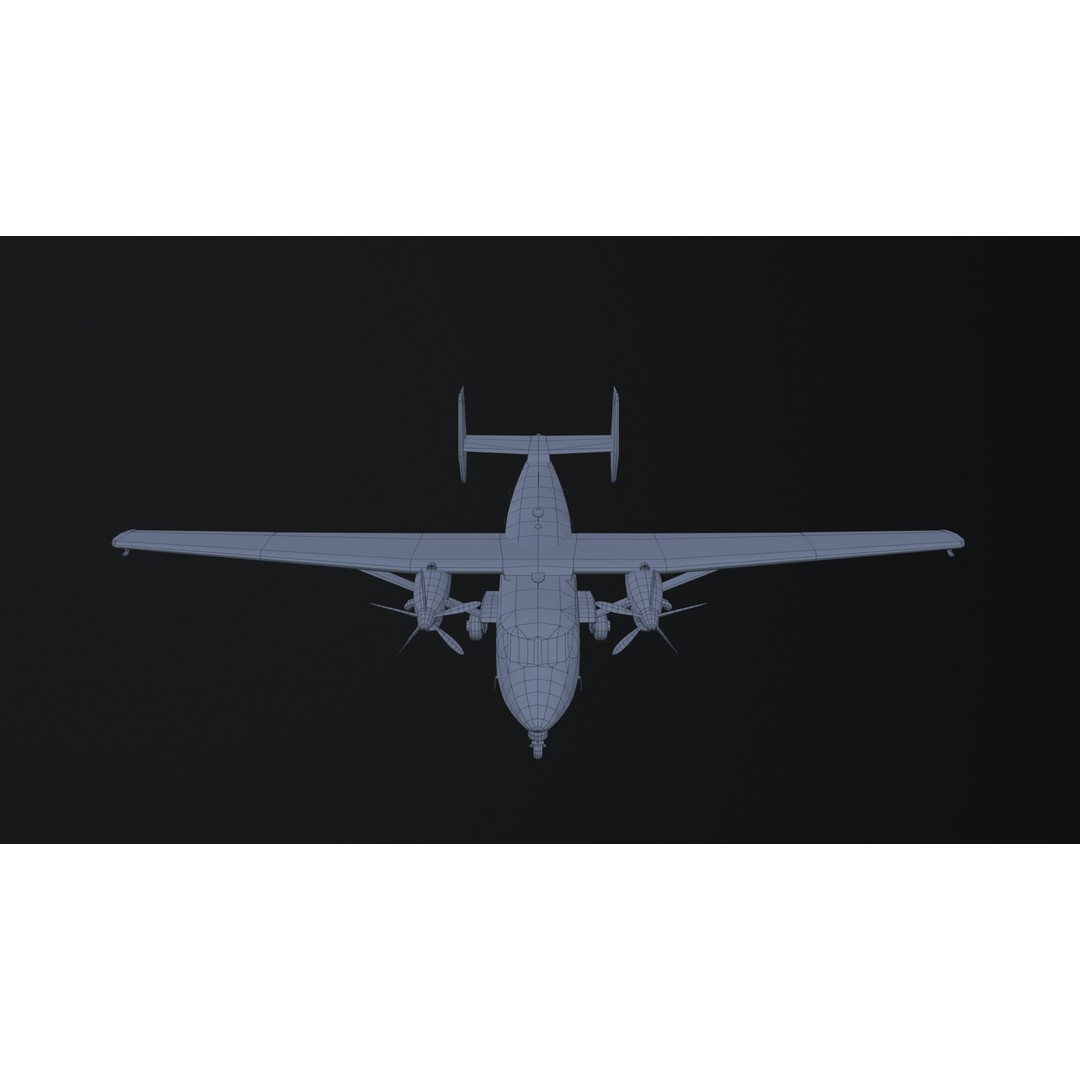 PZL M28 3D Model – Low Poly Aircraft Game Asset, FBX, OBJ - View 19