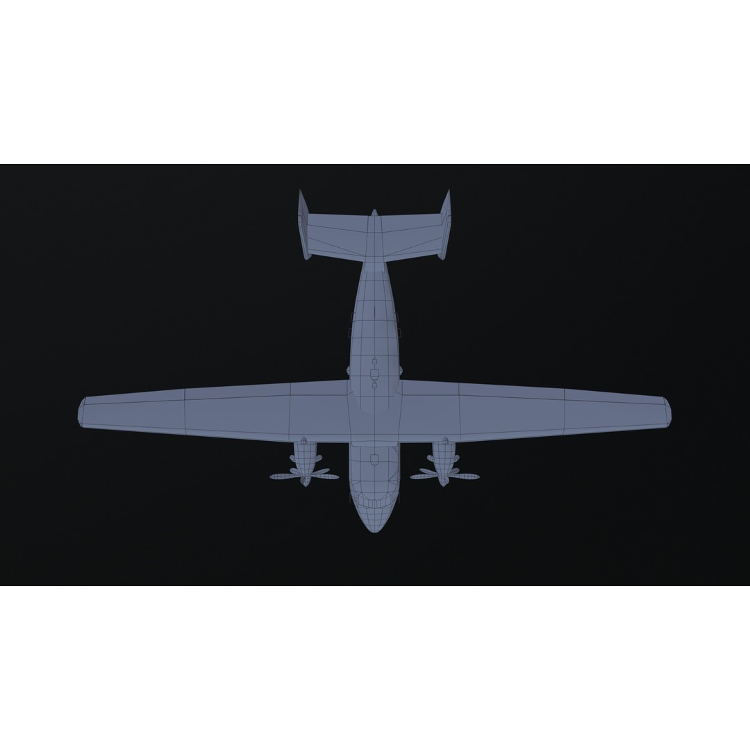 PZL M28 3D Model – Low Poly Aircraft Game Asset, FBX, OBJ - View 22