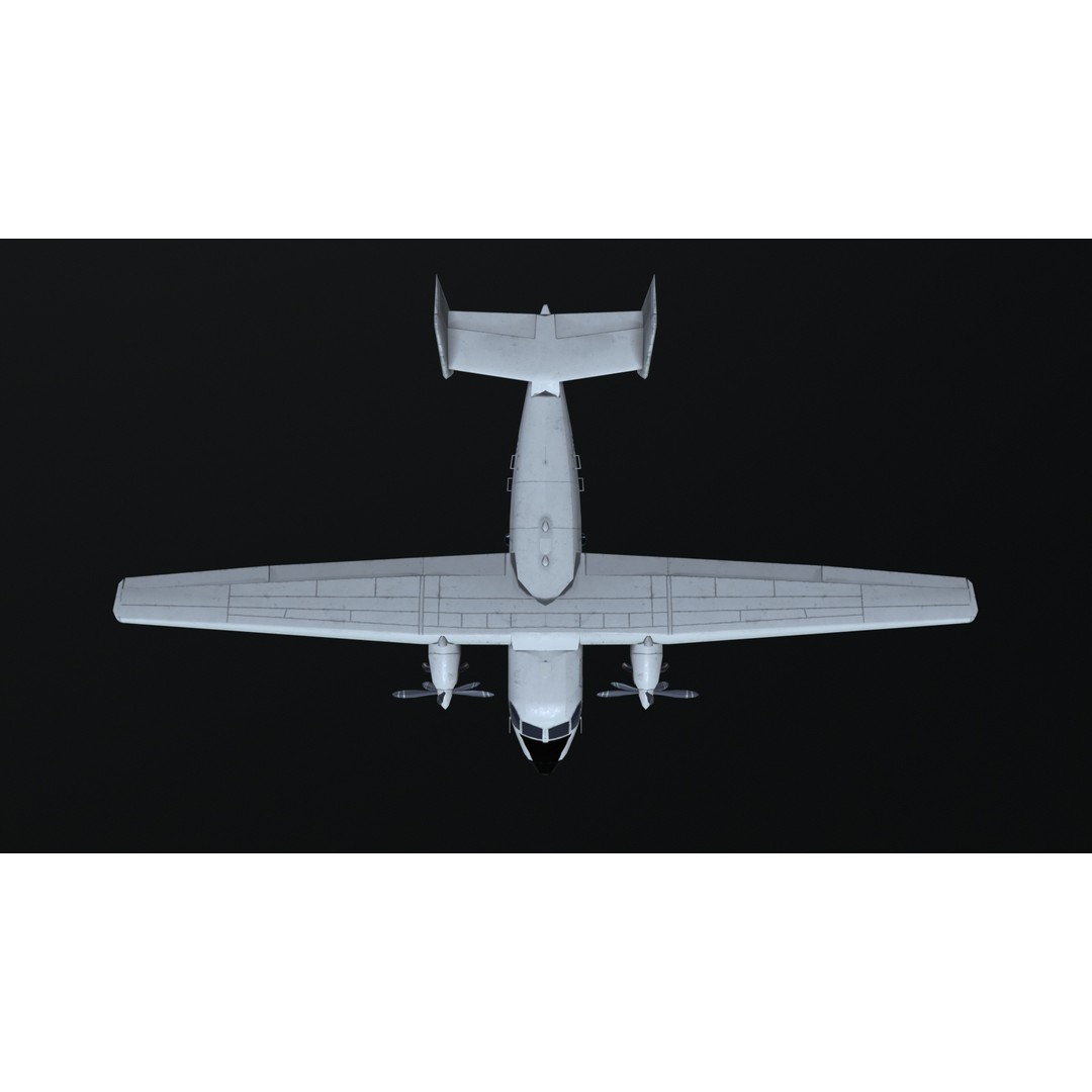 PZL M28 3D Model – Low Poly Aircraft Game Asset, FBX, OBJ - View 27