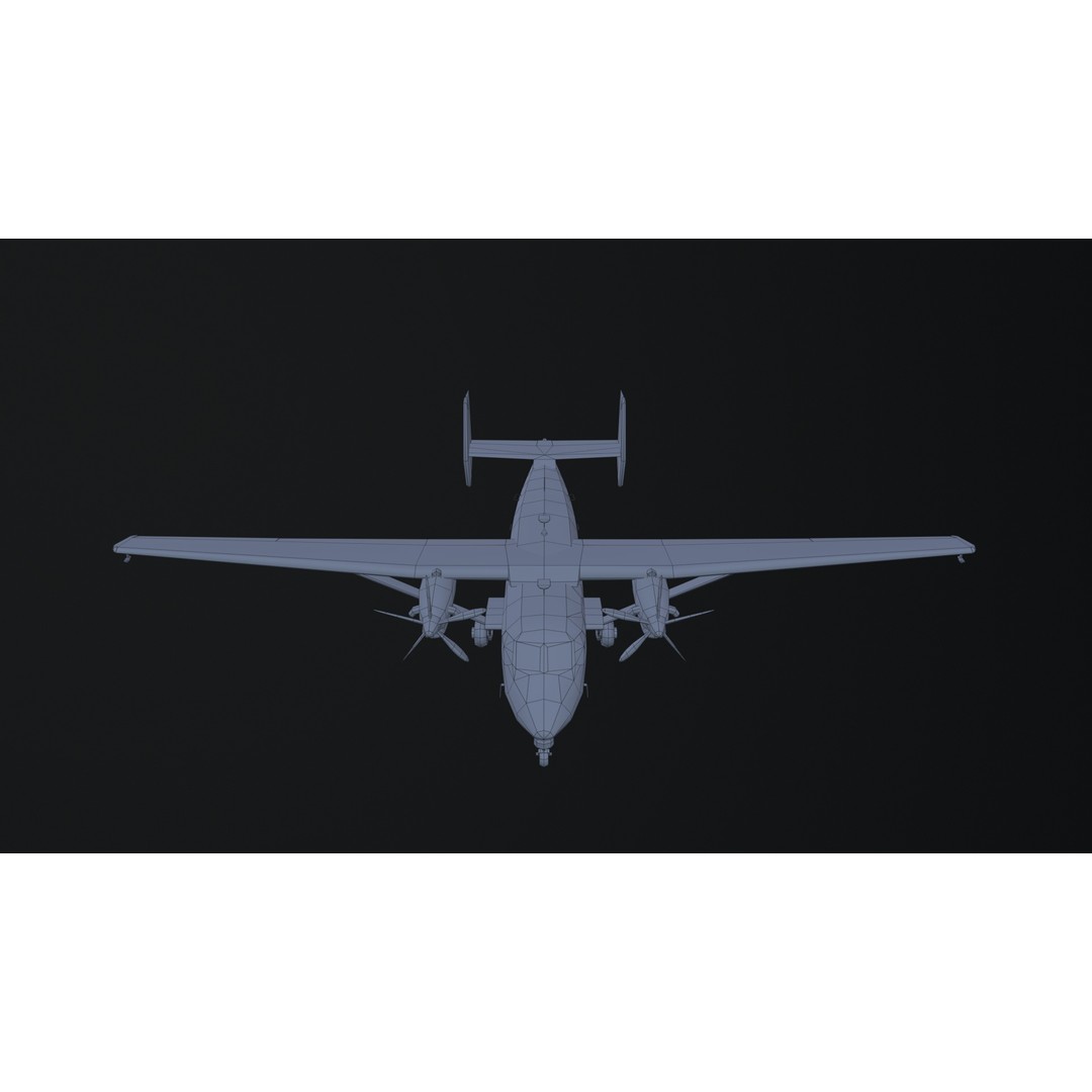 PZL M28 3D Model – Low Poly Aircraft Game Asset, FBX, OBJ - View 29