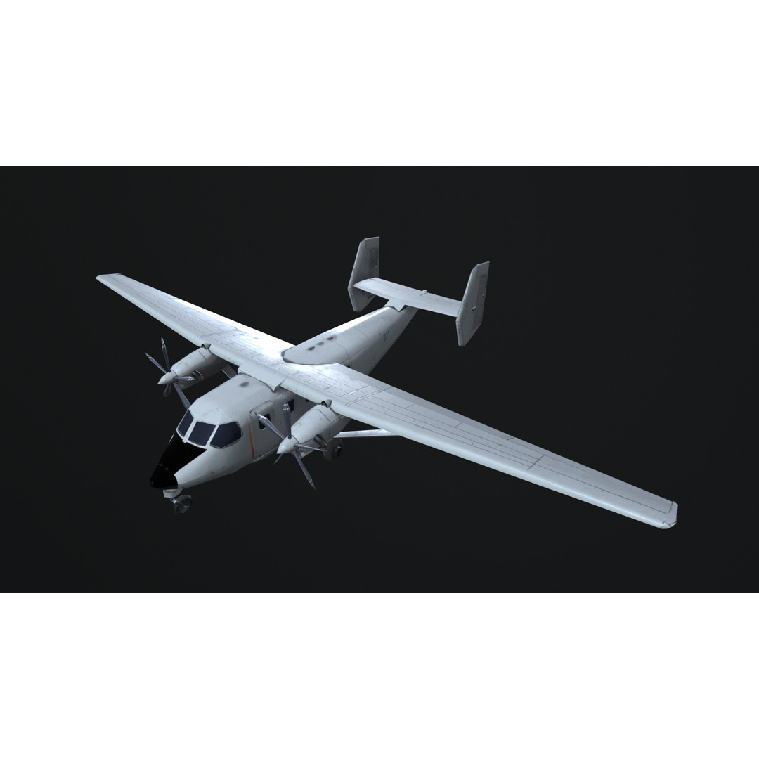 PZL M28 3D Model – Low Poly Aircraft Game Asset, FBX, OBJ - View 33