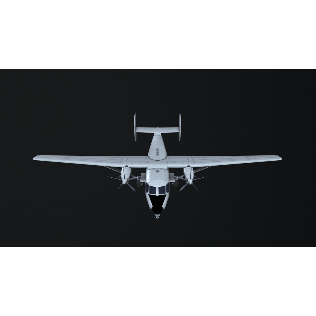 PZL M28 3D Model – Low Poly Aircraft Game Asset, FBX, OBJ - View 34