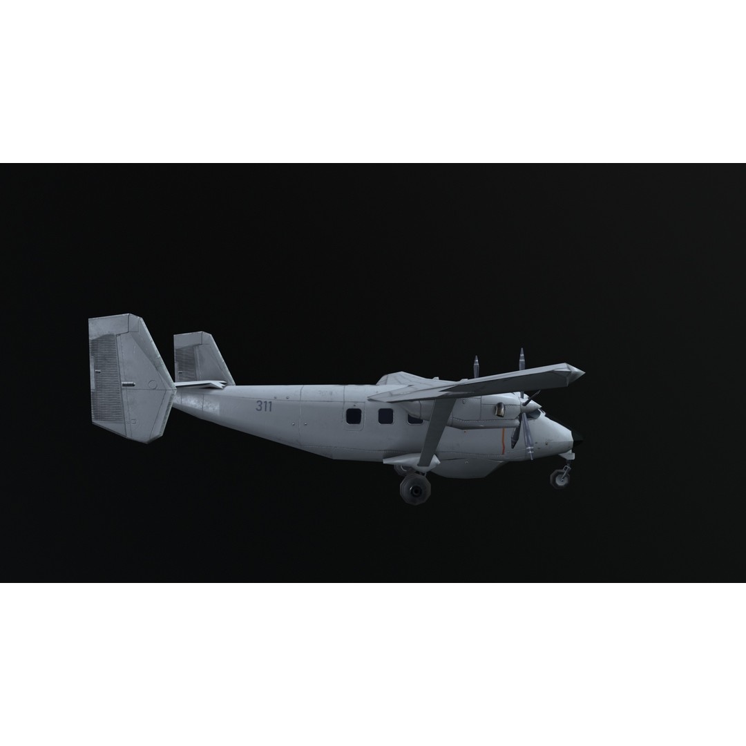 PZL M28 3D Model – Low Poly Aircraft Game Asset, FBX, OBJ - View 35