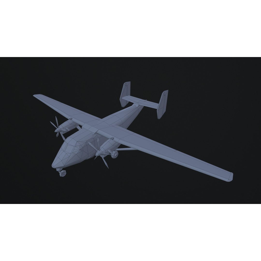 PZL M28 3D Model – Low Poly Aircraft Game Asset, FBX, OBJ - View 38