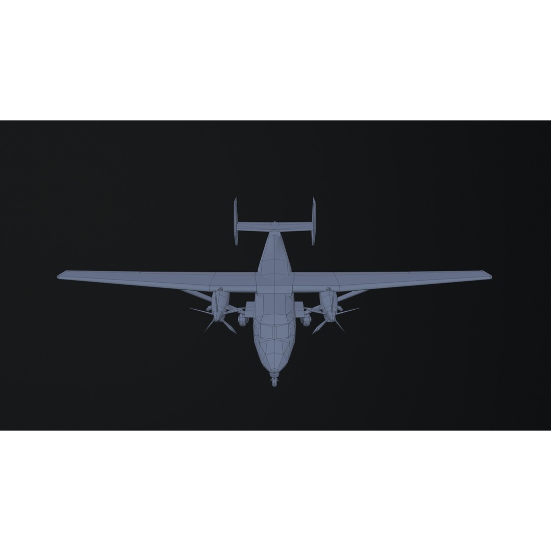 PZL M28 3D Model – Low Poly Aircraft Game Asset, FBX, OBJ - View 39
