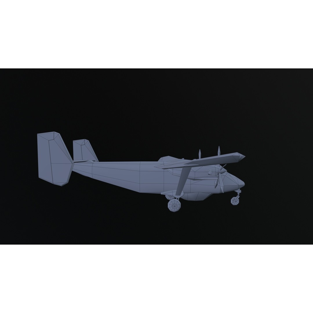 PZL M28 3D Model – Low Poly Aircraft Game Asset, FBX, OBJ - View 40