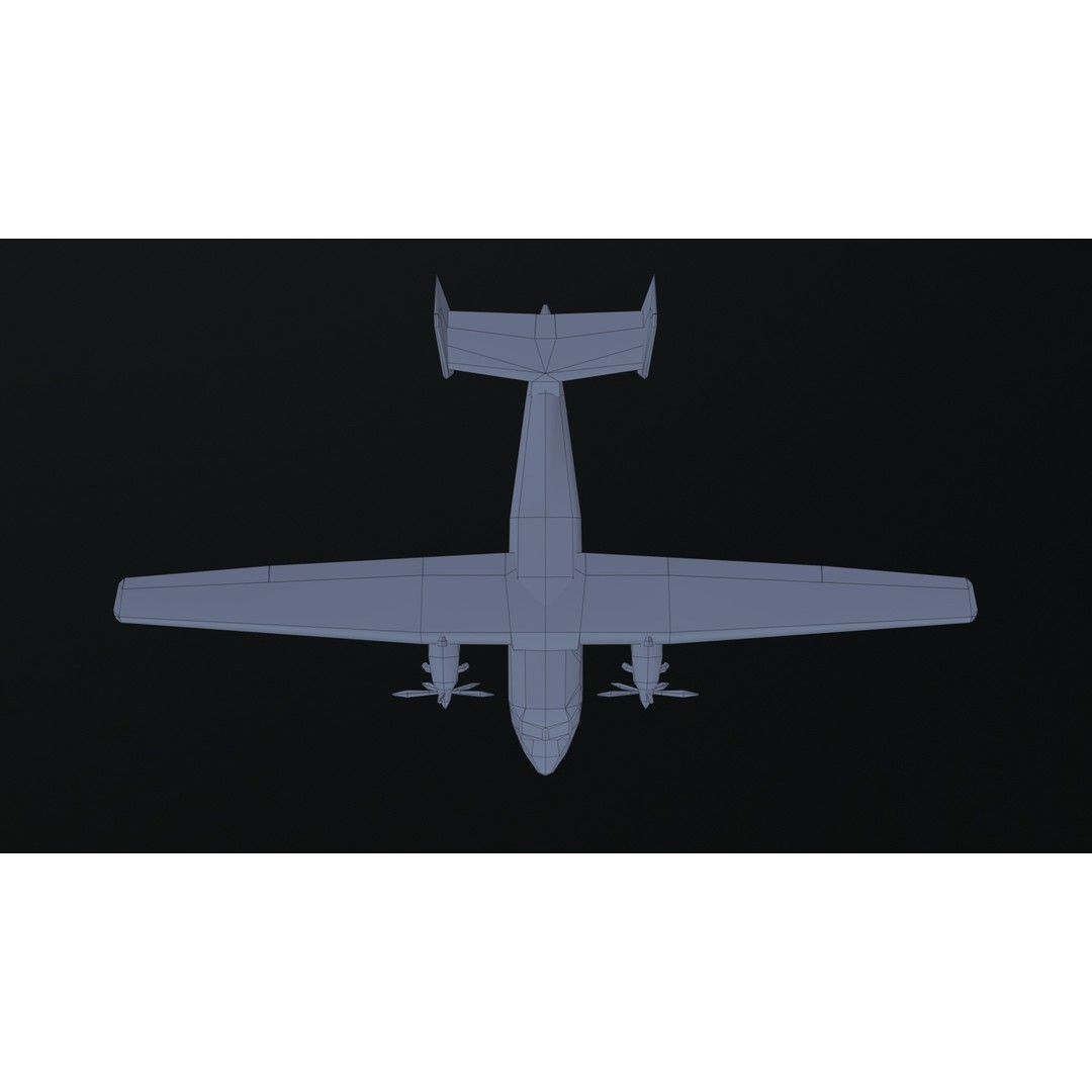 PZL M28 3D Model – Low Poly Aircraft Game Asset, FBX, OBJ - View 42