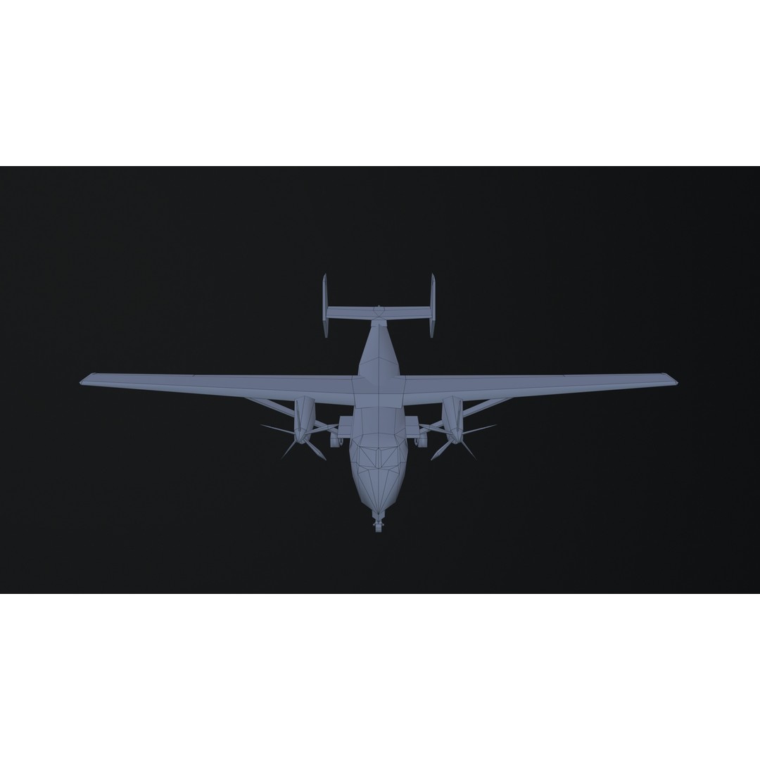 PZL M28 3D Model – Low Poly Aircraft Game Asset, FBX, OBJ - View 49