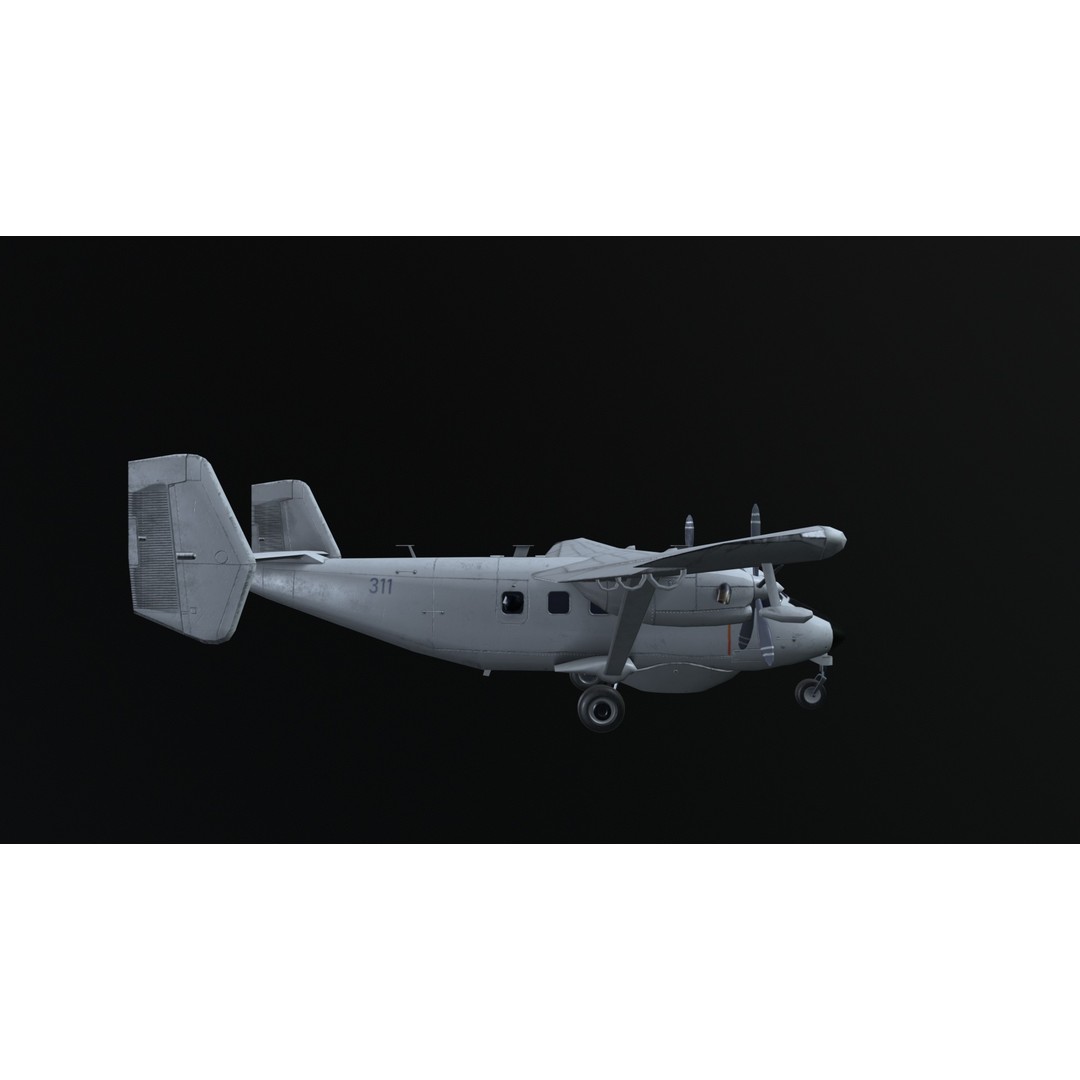 PZL M28 3D Model – Low Poly Aircraft Game Asset, FBX, OBJ - View 5