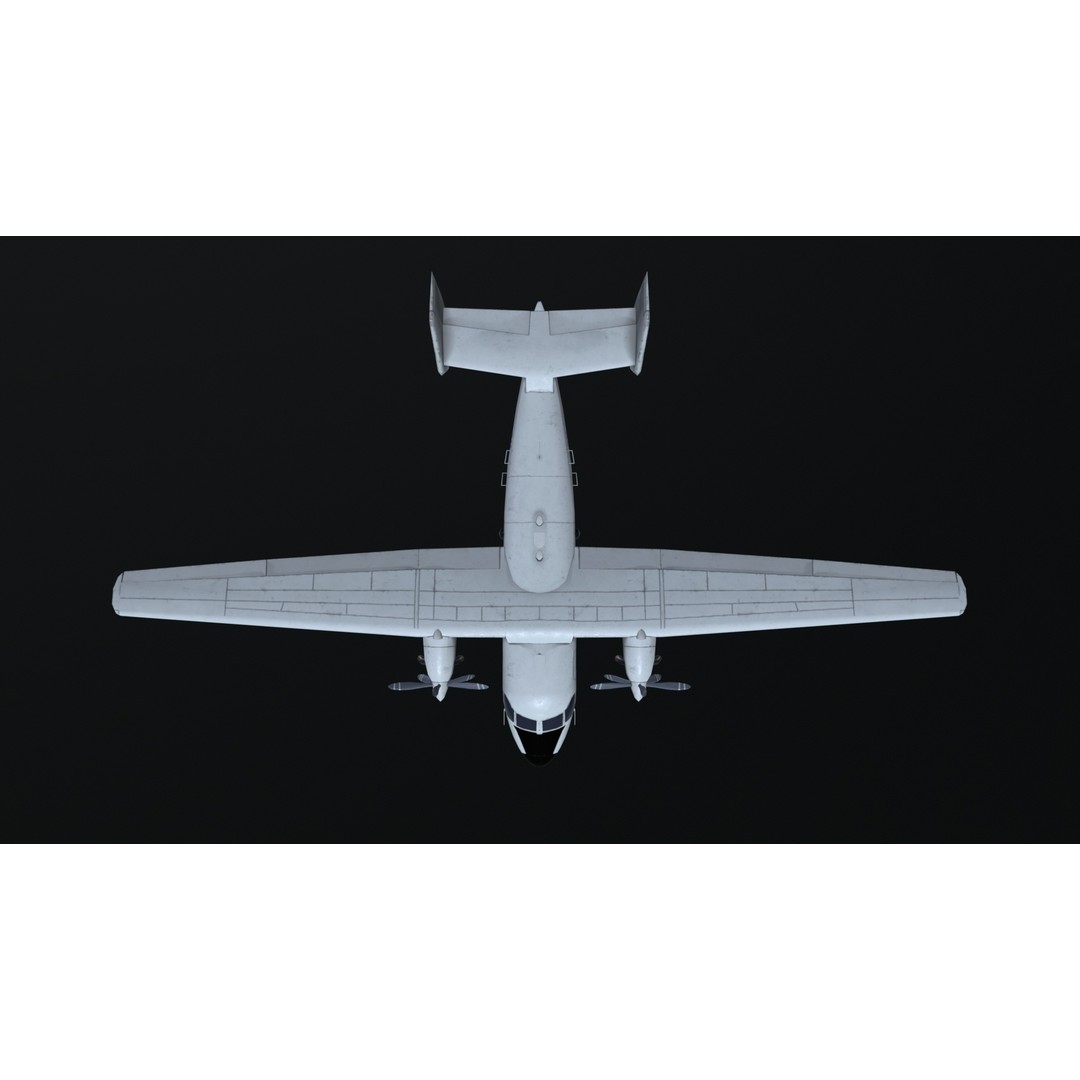 PZL M28 3D Model – Low Poly Aircraft Game Asset, FBX, OBJ - View 7