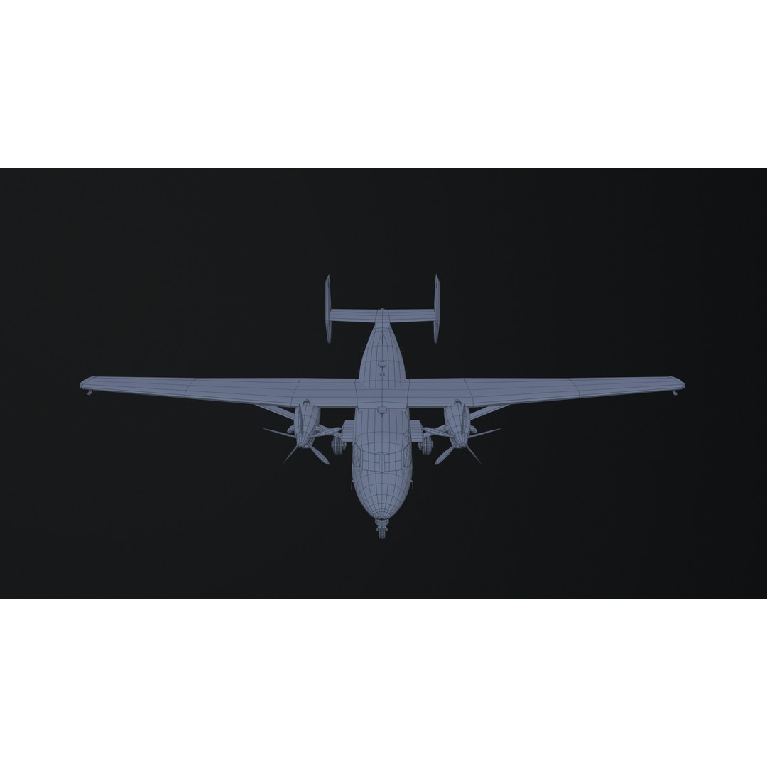 PZL M28 3D Model – Low Poly Aircraft Game Asset, FBX, OBJ - View 9