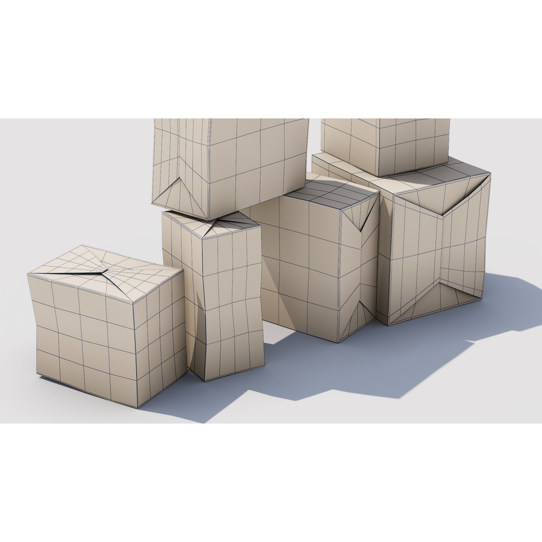 Box Set 06 3D Model – Low Poly Household Packaging Asset, FBX