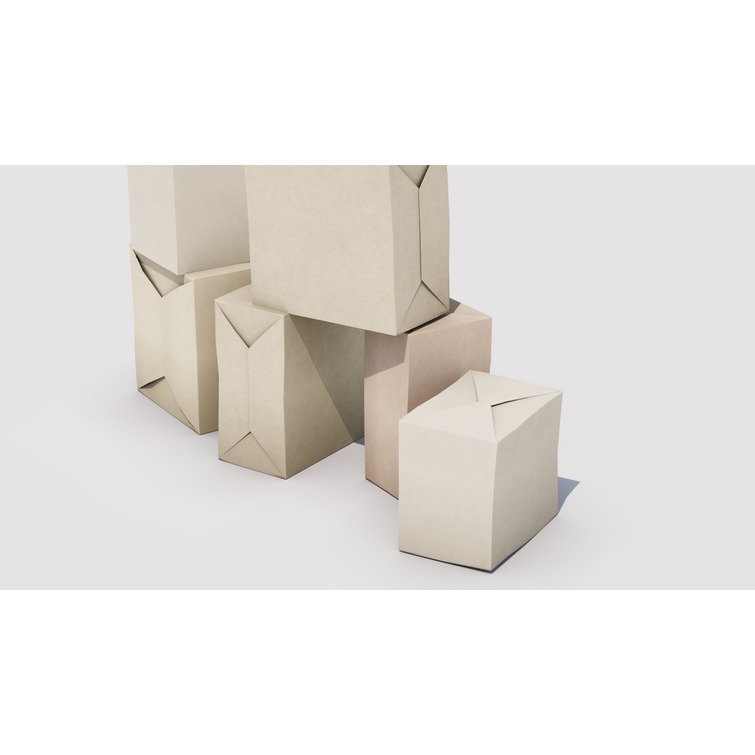 Box Set 06 3D Model – Low Poly Household Packaging Asset, FBX - View 5