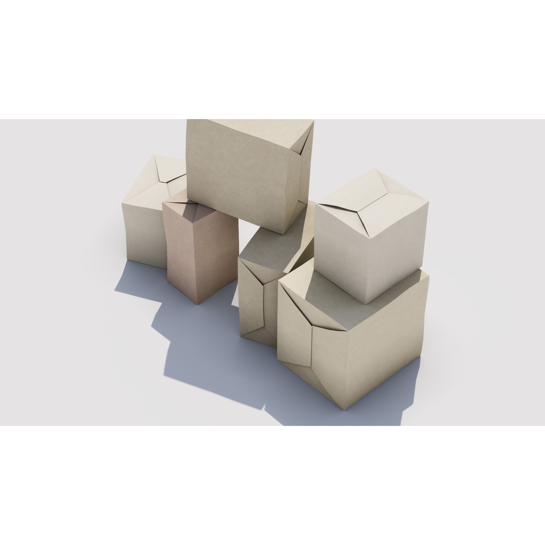 Box Set 06 3D Model – Low Poly Household Packaging Asset, FBX - View 7