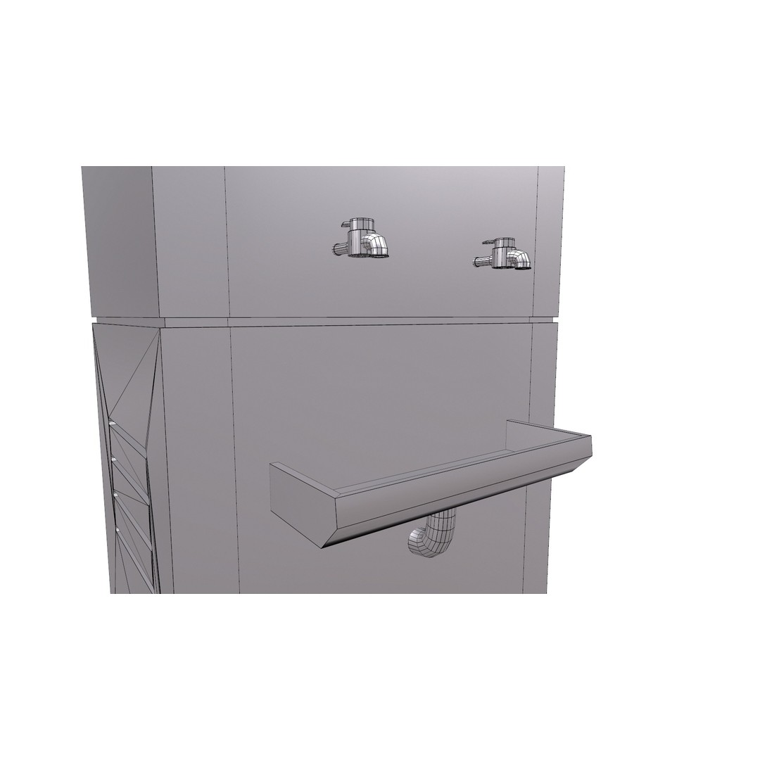 Water Cooler 3D Model – Low Poly Game Ready Asset, PBR Textures