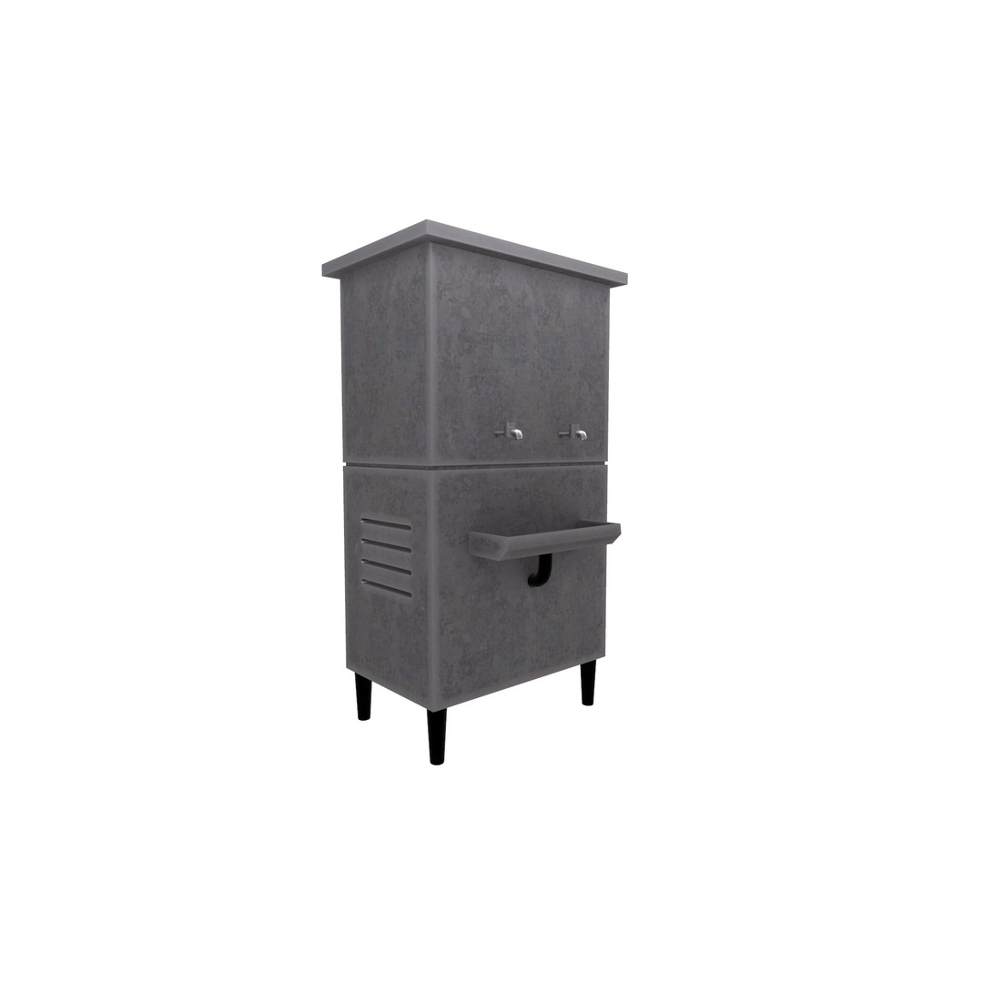 Water Cooler 3D Model – Low Poly Game Ready Asset, PBR Textures - View 12