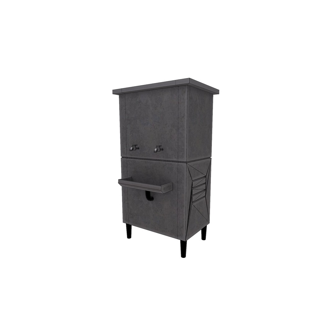 Water Cooler 3D Model – Low Poly Game Ready Asset, PBR Textures - View 26
