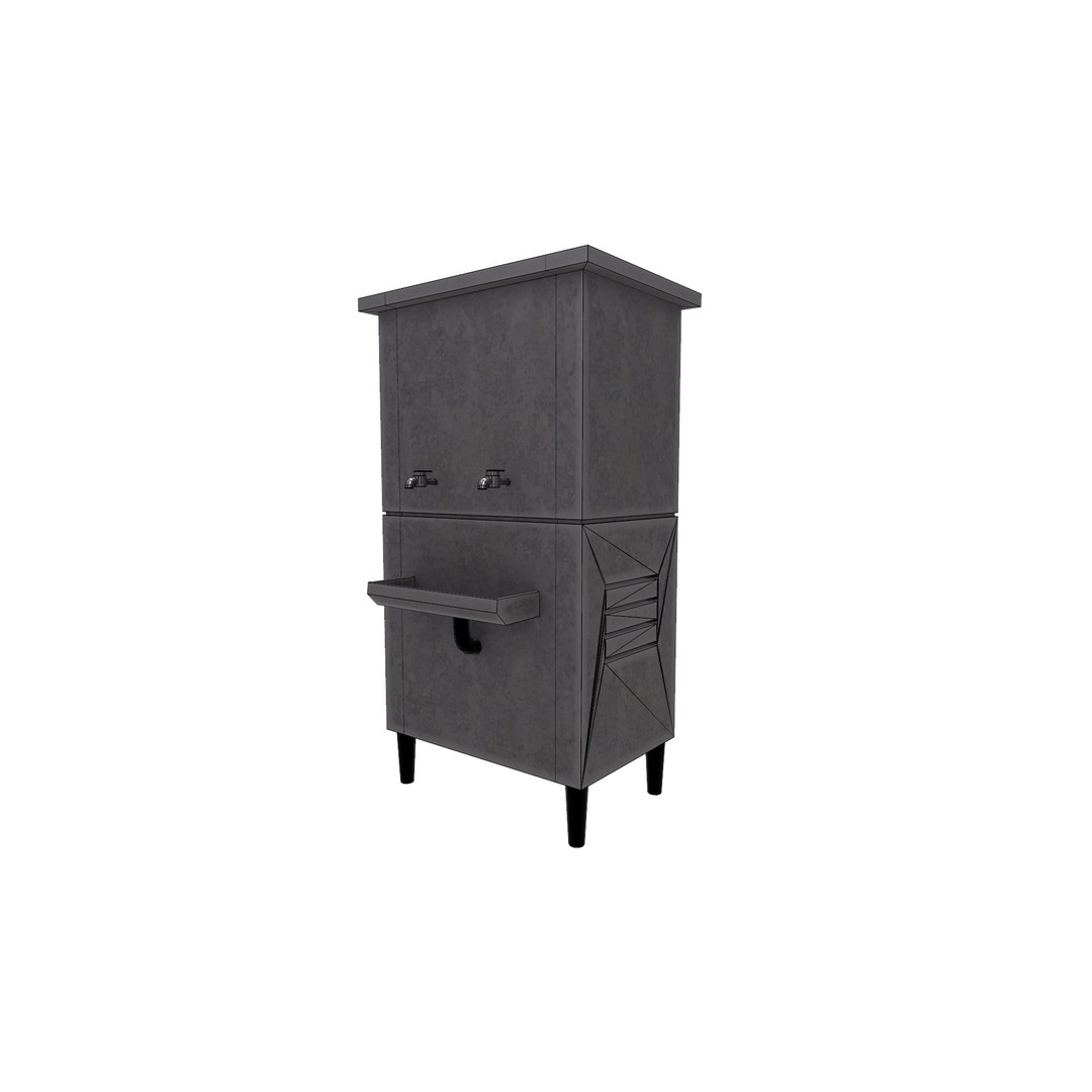 Water Cooler 3D Model – Low Poly Game Ready Asset, PBR Textures - View 30