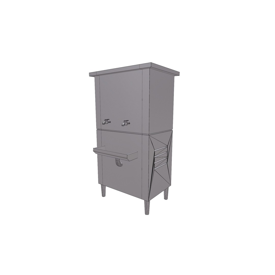 Water Cooler 3D Model – Low Poly Game Ready Asset, PBR Textures - View 34
