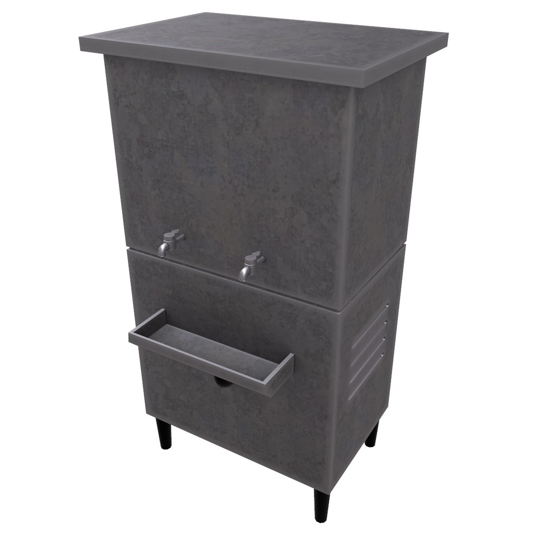 Water Cooler 3D Model – Low Poly Game Ready Asset, PBR Textures - View 6