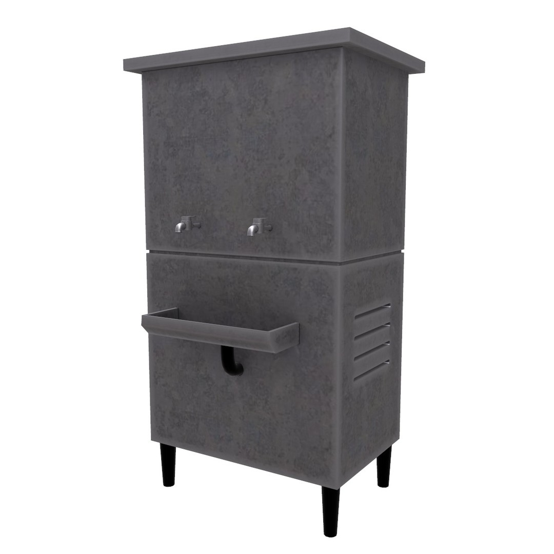 Water Cooler 3D Model – Low Poly Game Ready Asset, PBR Textures - View 7