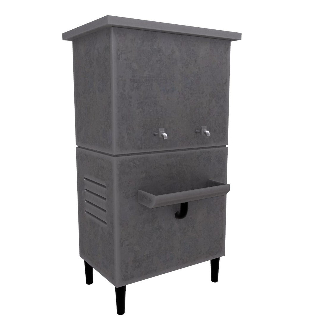 Water Cooler 3D Model – Low Poly Game Ready Asset, PBR Textures - View 8