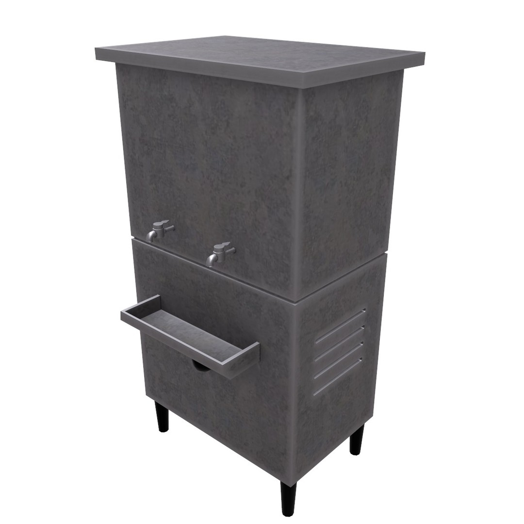 Water Cooler 3D Model – Low Poly Game Ready Asset, PBR Textures - View 9
