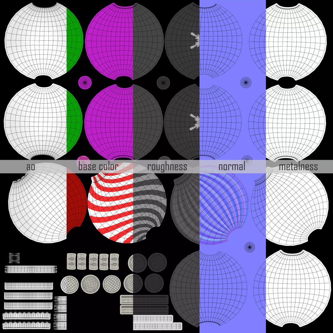 Christmas Ball 3D Model – Low Poly Ornament Collection, FBX, OBJ