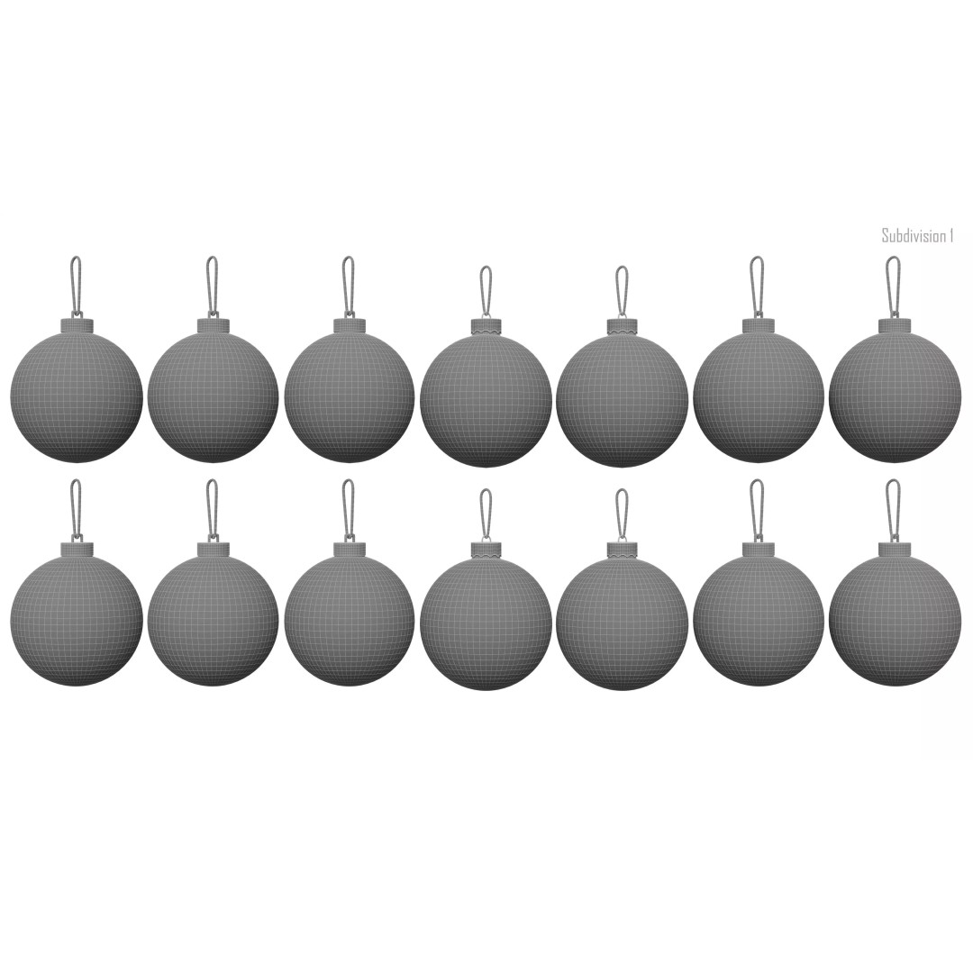 Christmas Ball 3D Model – Low Poly Ornament Collection, FBX, OBJ - View 25