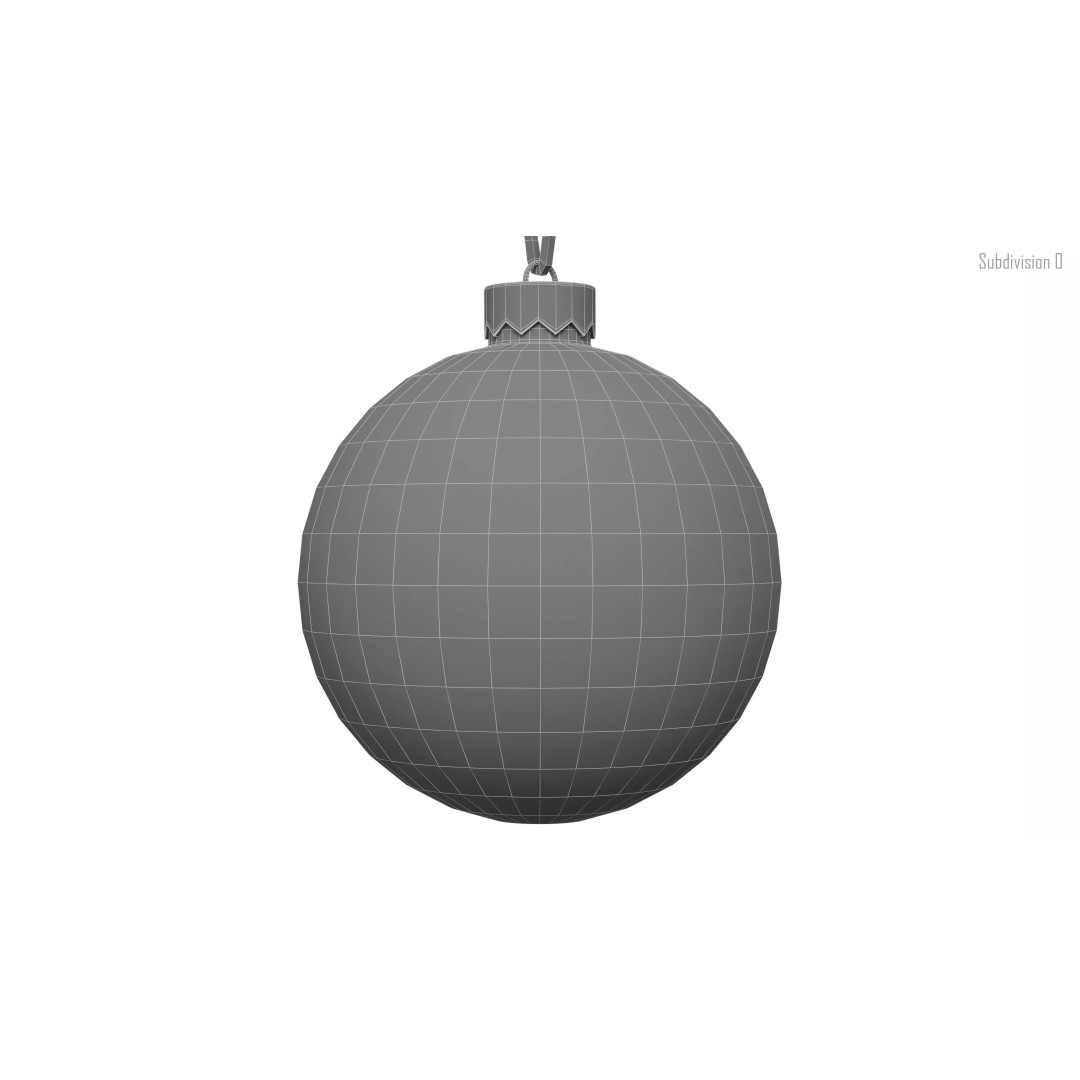 Christmas Ball 3D Model – Low Poly Ornament Collection, FBX, OBJ - View 30