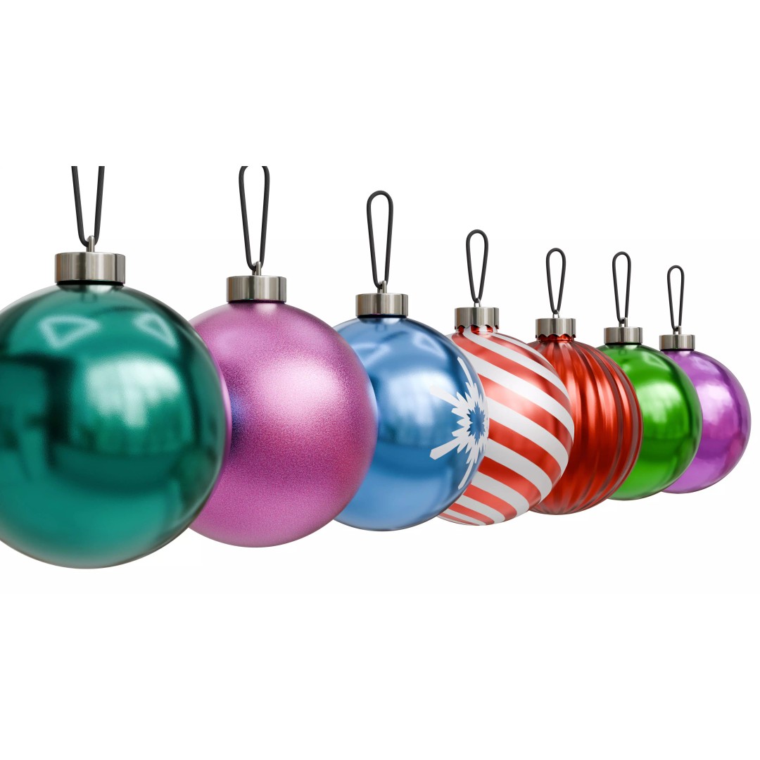 Christmas Ball 3D Model – Low Poly Ornament Collection, FBX, OBJ - View 5