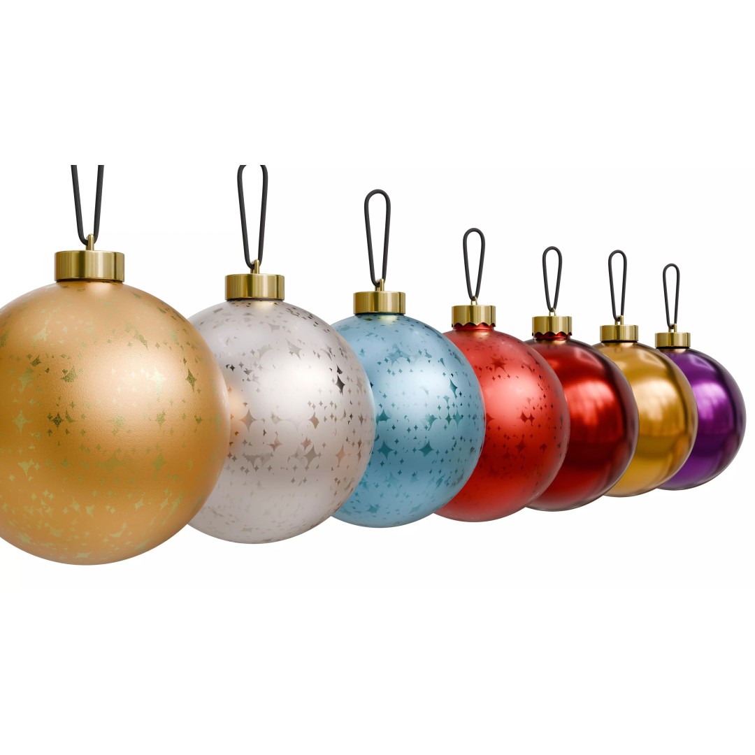 Christmas Ball 3D Model – Low Poly Ornament Collection, FBX, OBJ - View 6
