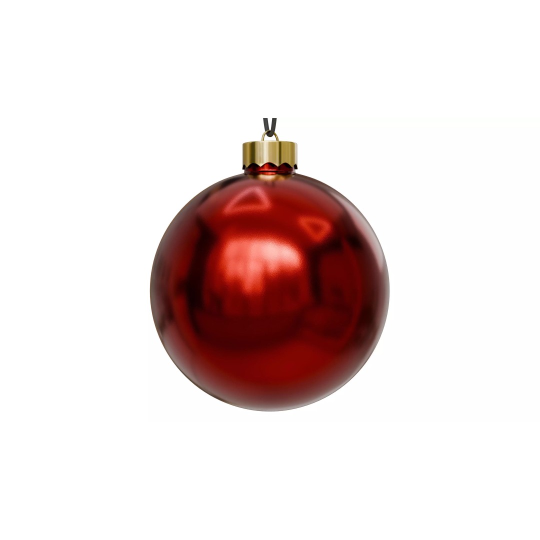 Christmas Ball 3D Model – Low Poly Ornament Collection, FBX, OBJ - View 8